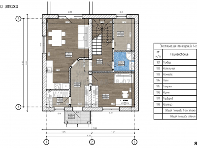 Проект 2-этажного дома из газобетона "Вена" в комплектации "Теплый контур" с крыльцом, 2-мя санузлами и 4-мя спальнями